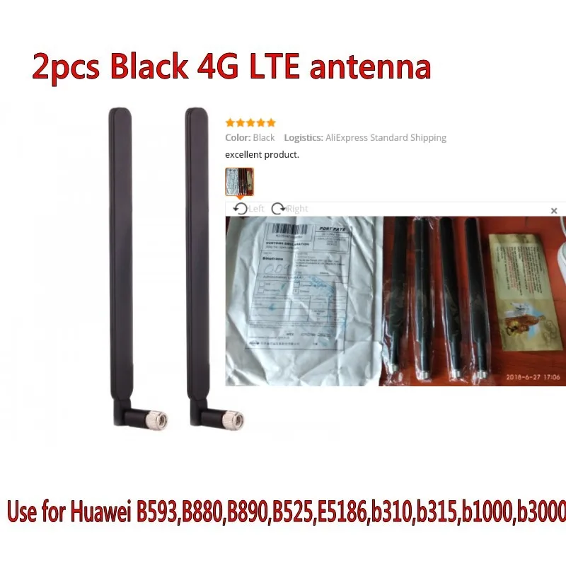 2 шт. антенна B593 5dBi SMA Male для 4G LTE Router as E5186 B315 B310 B525 (белый/черный)|antenna for router|antenna sma