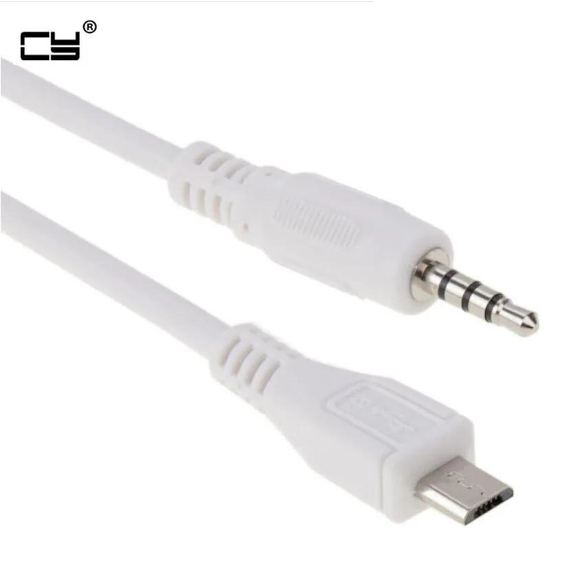 5 шт. 3 мм стерео штекер на Micro USB Pin M/M адаптер преобразователь Аудио кабель 0 м для MP3