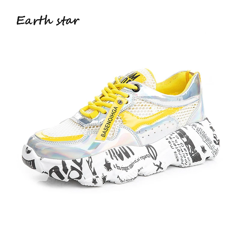 Повседневная обувь Женские сетчатые кроссовки на массивной платформе zapatos de mujer