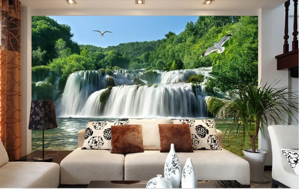 

3d room wallpaper custom photo non-woven mural Stone forest falls decoration painting 3d wall murals wallpaper for walls 3d