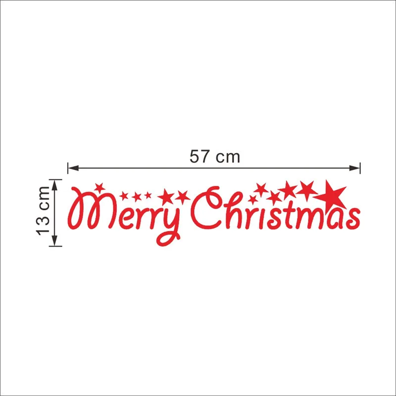 Merry Christmas Quotes With Star Wall Sticker For Store Office House Decoration Diy Vinyl Home Decals Xmas Festival Mural Art | Дом и сад