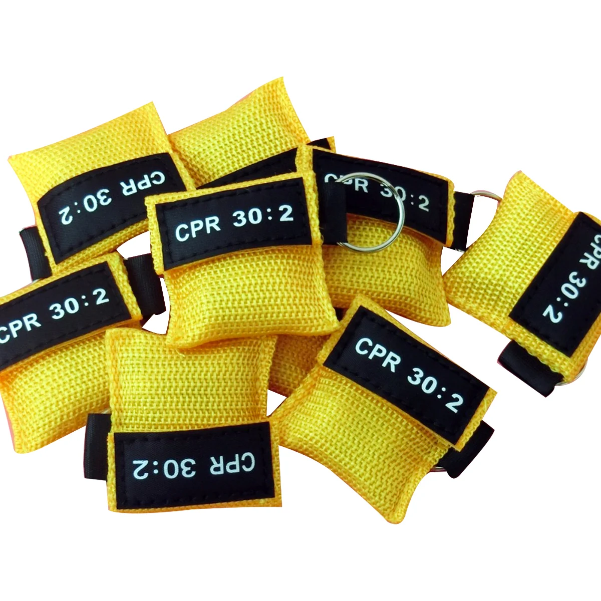 

CPR First Aid Mask With Yellow Pocket 100pcs Disposable Resuscitator Skill Training Emergency Survive Tool