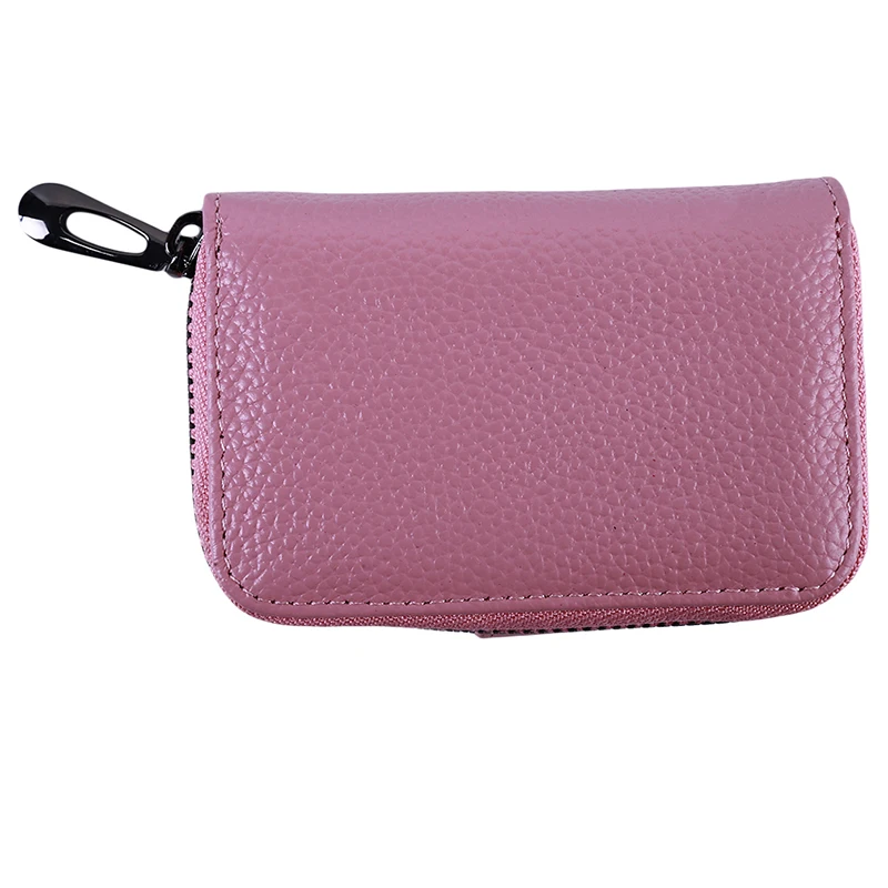 

New multi-function Leather Card Package ID Bag Zipper Card Holder Men And Women Business Card Holder Bag Credit Card Package