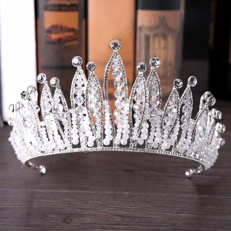 Роскошный Большой Кристалл Стразы свадебная тиара Коронки Принцесса Queen