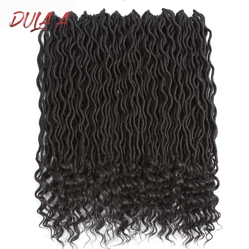 Dula A крючком богиня локс волосы для наращивания Faux Locs Curly вязанные пряди Омбре