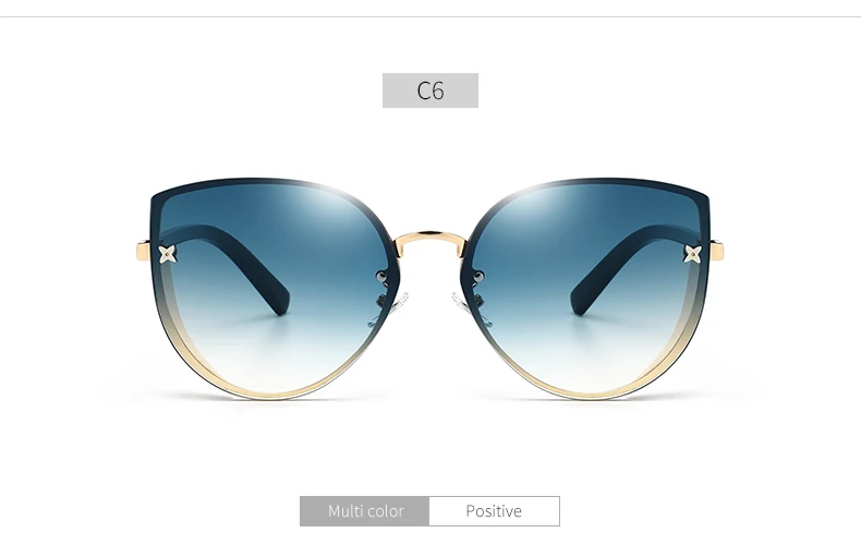 Роскошные солнцезащитные очки Cateye женские мужские брендовые дизайнерские винтажные шикарные украшения градиентные солнцезащитные очки заклепочные оттенки очки для женщин