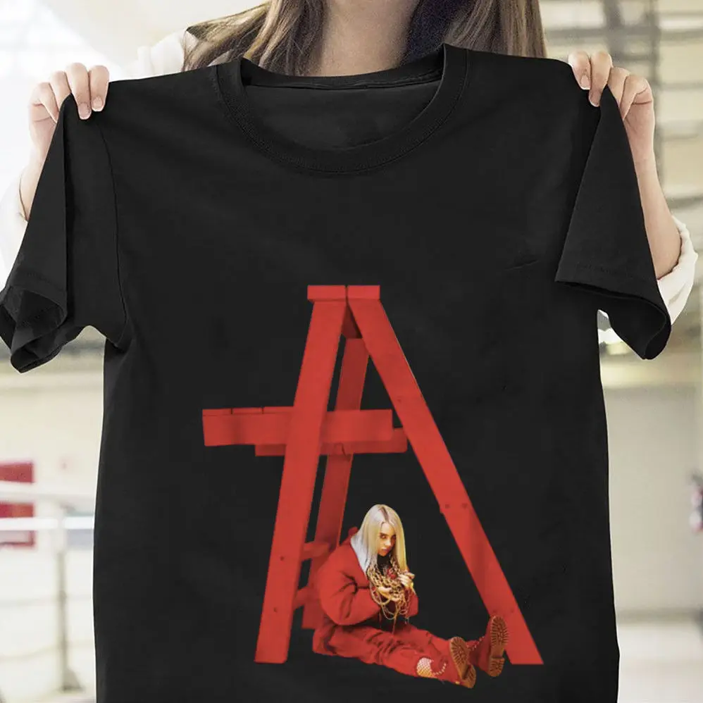 Billie Eilish не улыбайся мне футболка вентиляторы черный хлопок для мужчин S6XL дешевые