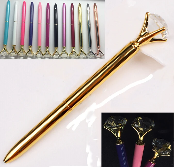 

20PCS/lot 2017 new arrival diamond pen queen gem crystal gift pen free shipping