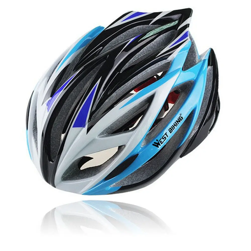 Blue West biking мульти-спортивный шлем Велоспорт BMX горный Тринити велосипед ПВХ 22 вентиляционные отверстия Bicicleta шлем козырек подкладка Pad - Цвет: Blue