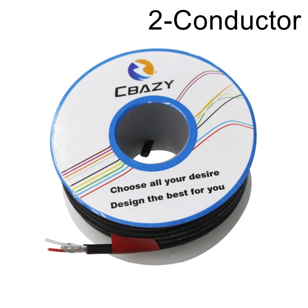 2C-Black-8M-UL 2547 24 AWG многожильный кабель управления медный, экранированный аудионаушники с кабелем Кабель сигнальной линии