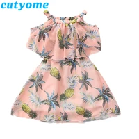 teenage girls dresses summer pineapple print child off shoulder dress toddler kids clothes teen girl dress 9 10 12 13 14 16 year