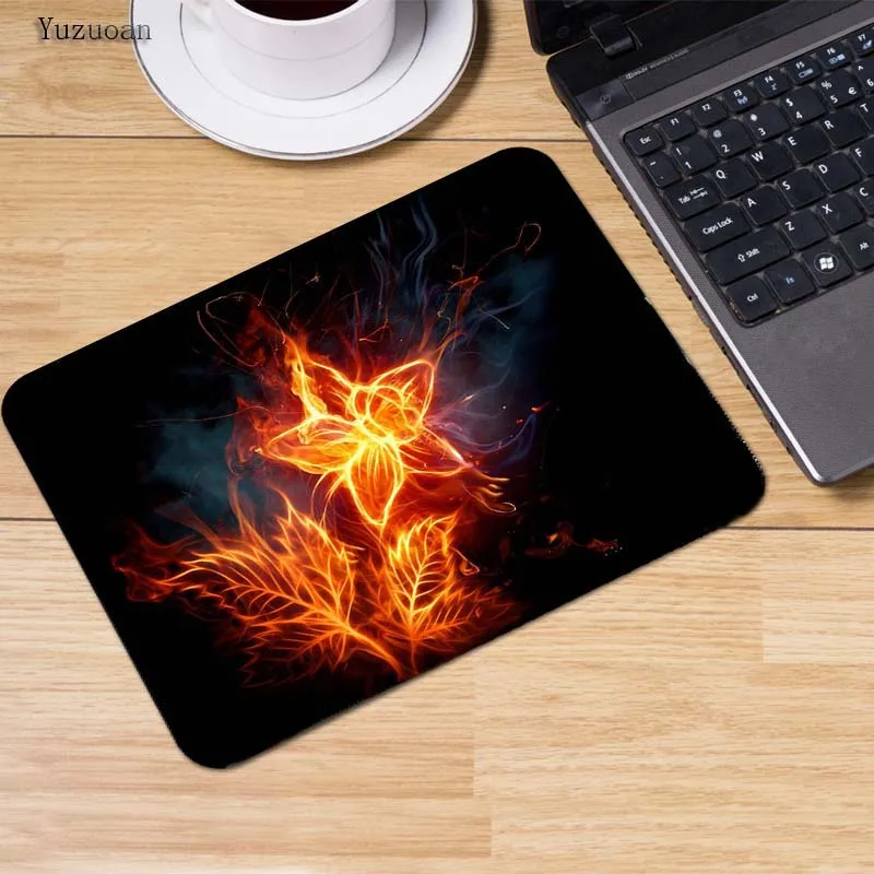 Yuzuoan Fire Flower цифровой художественный аниме компьютерный игровой коврик для мыши