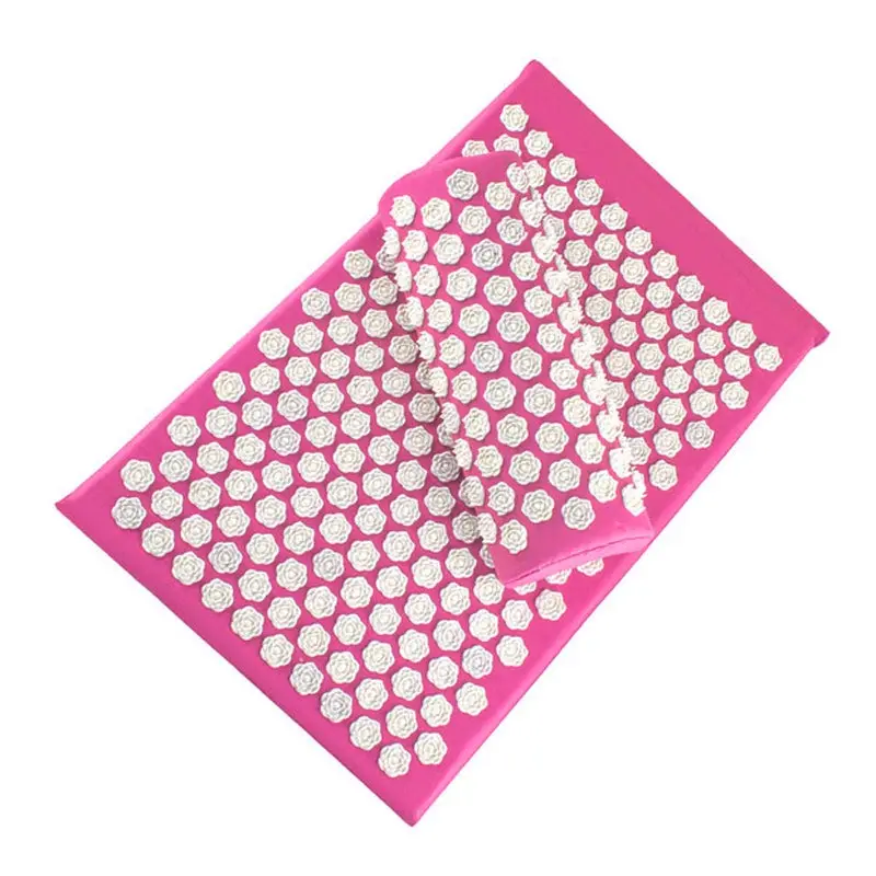 2 pink Акупрессуровый коврик для головы, шеи, спины, ног, массажная подушка с подушкой, коврик для йоги, шип, антистрессовая акупунктурная игла, Массажная подушка - Цвет: 2 pink