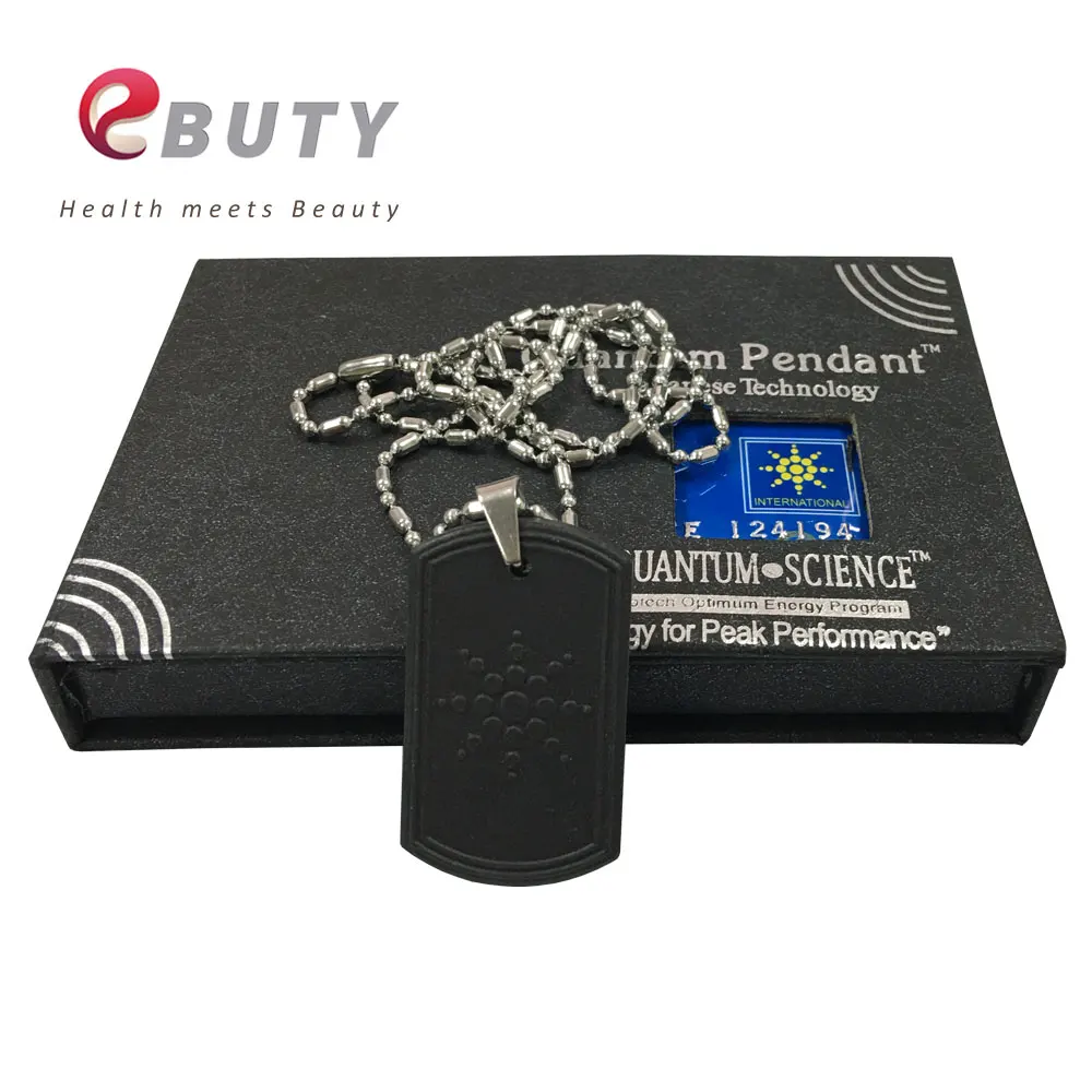 

50pcs Wholesales Price Quantum Pendant Rectangle Lava Scalar Energy Stone FIR Germanium Energy Ball With Retail Package Box