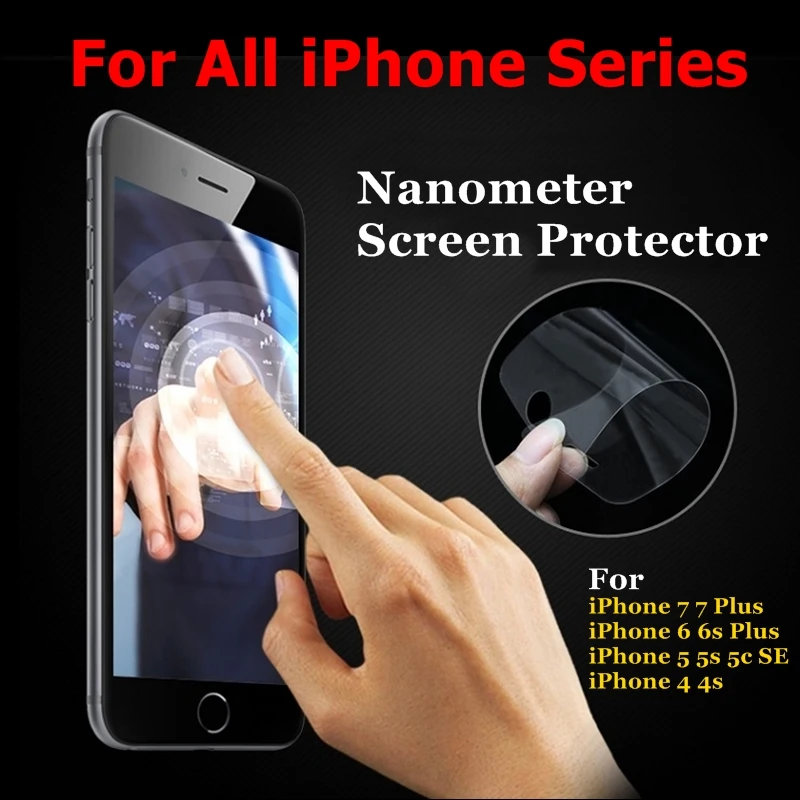 Новая Противоударная нанометровая Защитная пленка для экрана iPhone 7 6 6s Plus 5 5S 5c SE 4 4S