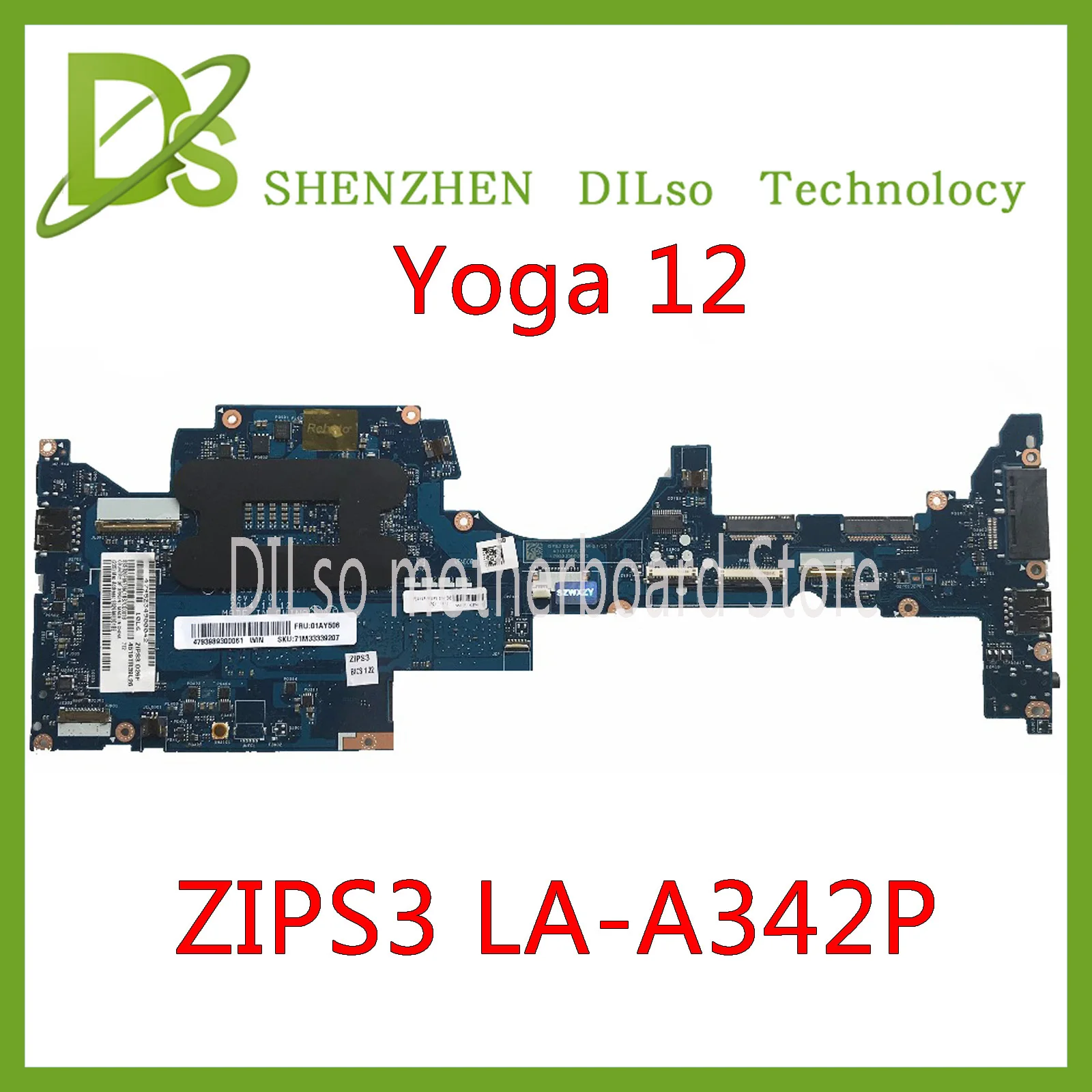Verkaufen KEFU ZIPS3 LA-A342P Laptop Motherboard Für Lenovo YOGA 12 Laptop Motherboard I5-5200U CPU 4GB RAM Original Getestet