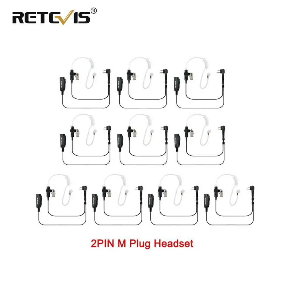 PTT 2PIN наушники с микрофоном 10 шт. большой размер гарнитура для Motorola EP450 PRO1150 CP100 GP2000