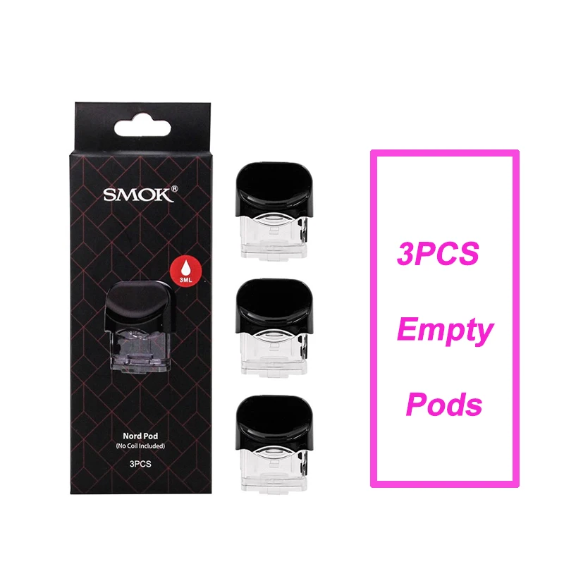 3PCS Empty Pod SMOK Nord Pod Vape ручка 1100 мАч батарея 3 мл Pod система сетка катушка электронная сигарета Pod Комплект Испаритель VS SMOK NOVO Minifit - Цвет: 3PCS Empty Pod