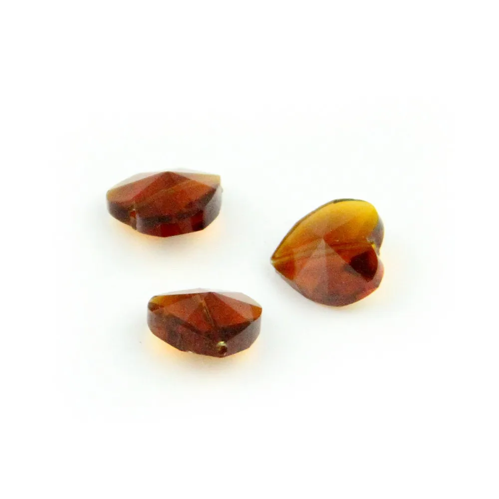 Стеклянный бисер в форме сердца 14 мм стеклянный с отверстием средней длины