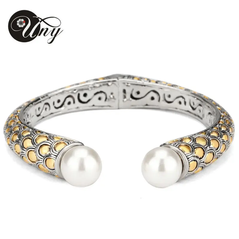 Uny браслет Винтаж змея Весы модельер бренда Браслеты имитация жемчуга Валентина