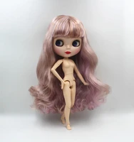 free shipping big discount rbl 474j diy nude blyth doll birthday gift for girl 4color big eye doll with beautiful hair cute toy