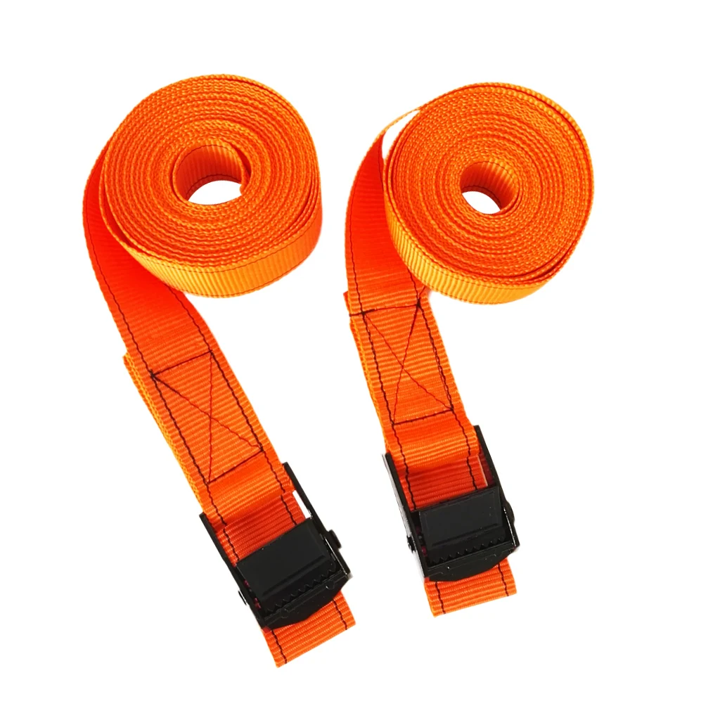 

1 Pair 2.5cm Roof Rack Tie Down Straps Metal Cam Buckle Luggage Kayak SUP Surfboard Heavy Duty Nylon Webbing Tie Down Straps