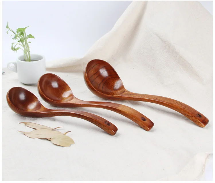 1 шт. японский Стиль из натурального дерева ложка половник деревянный Пособия по