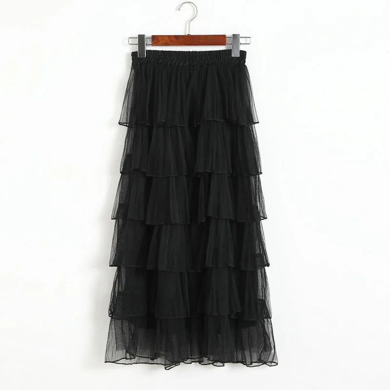 Милая розовая фатиновая юбка с сеткой Женская многослойная юбка-пачка
