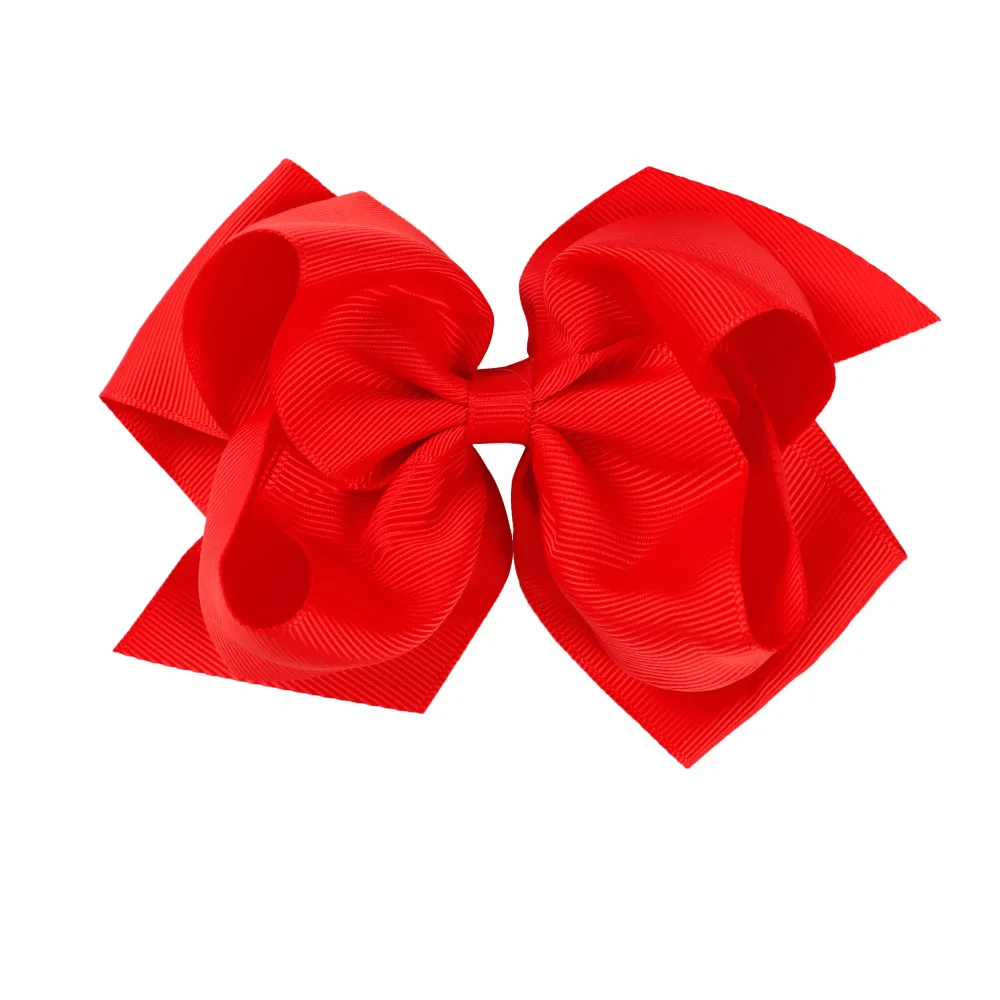 poppy red Oaoleer аксессуары для волос " Большие банты для волос с зажимами для девочек корсажная лента ручной работы с накладными бантами для волос Детские резинки для волос - Цвет: poppy red