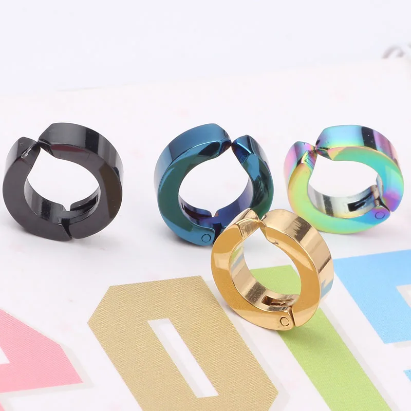 Новинка серьги кольца без пирсинга Поддельные манжета Ушная клипса сталь титан