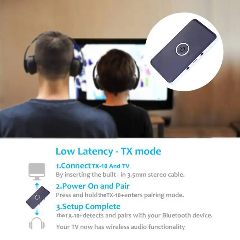 2 in 1 Wireless Bluetooth Transmitter Receiver TV Car Universal Music Adapter with USB Charging Cable + 3.5mm Audio | Электроника