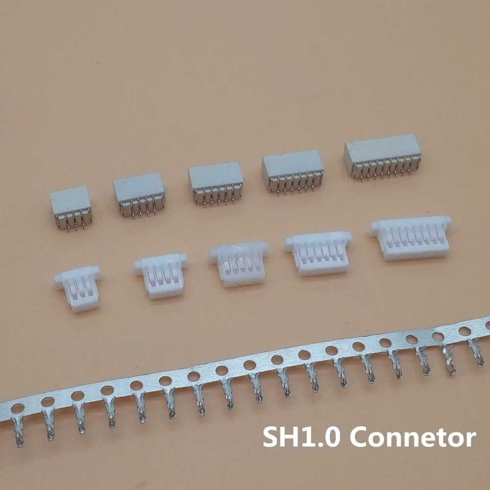 Коннектор SH1.0 20 комплектов Шаг 1 0 мм горизонтальный тип 2/3/4/5/6/7/8/9/10P (контактный