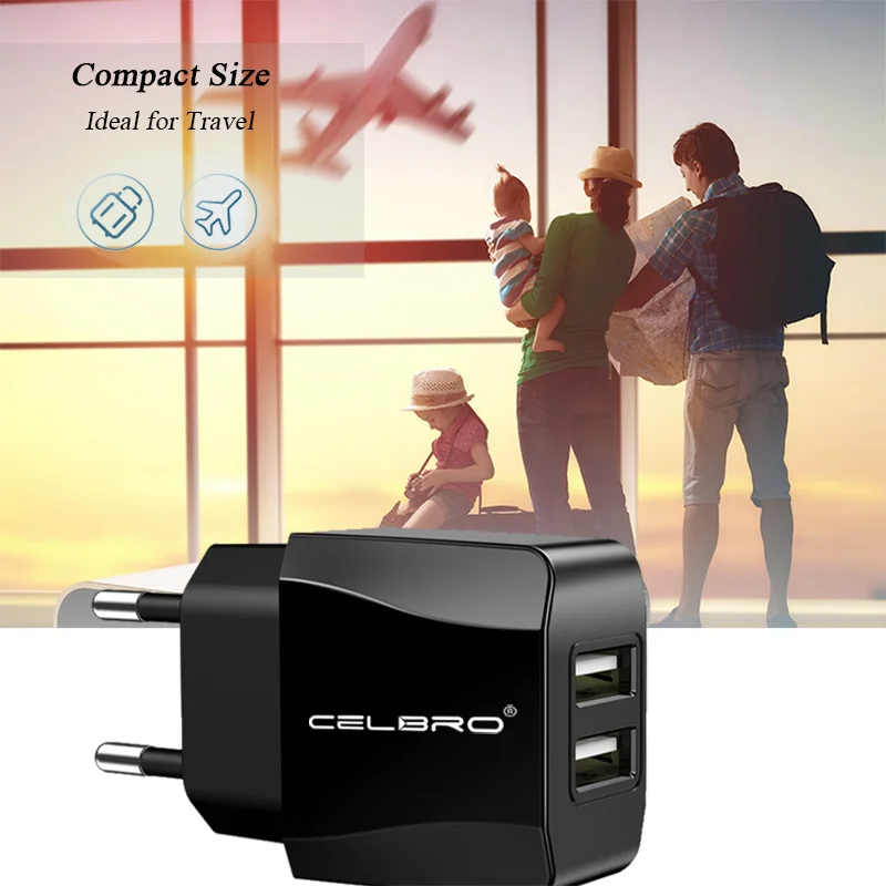 Сетевое зарядное устройство с 2 Usb-портами мульти-зарядное вилкой Стандарта ЕС и