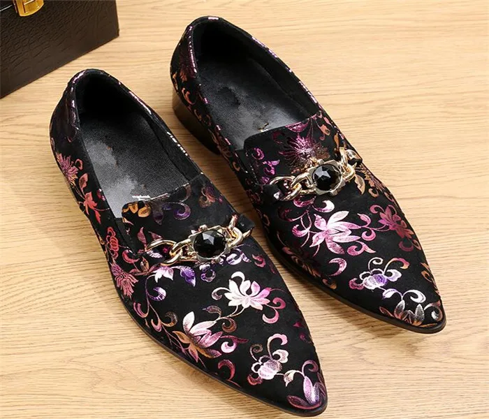 Мужские кожаные туфли с острым носком металлической пряжкой|shoes casual|shoes casual menshoes