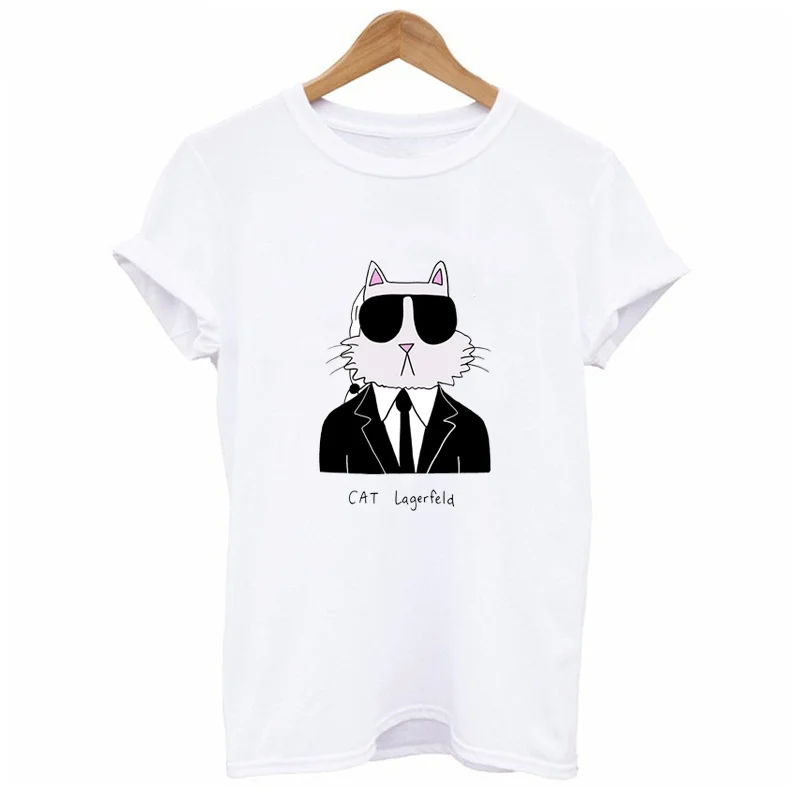 2019 famous art vogue Shirt Women/men white Cotton cat shirt Harajuku Top couple clothes Girlfriend Gifshirt femme | Женская одежда