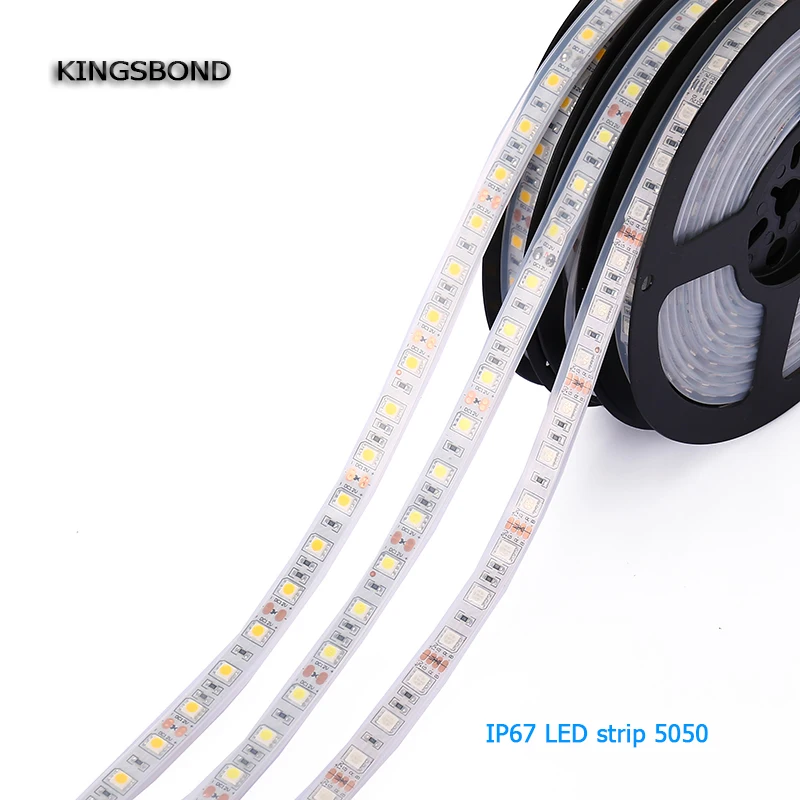 Водонепроницаемая светодиодная лента IP67 5050 12 в 60 светодиодов/м RGB для