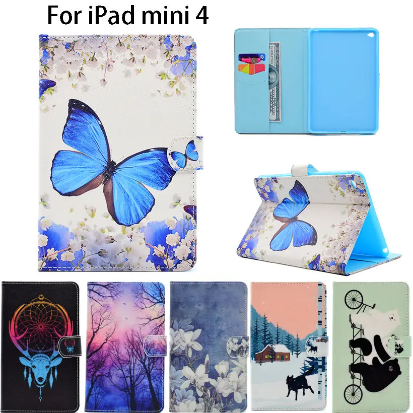 Модный мультяшный силиконовый чехол из искусственной кожи для iPad Mini 4 Apple Mini4