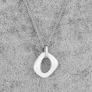 White Necklace Геометрическое массивное керамическое ожерелье с подвеской, ювелирное изделие, черный, белый цвет, неправильное четырехстороннее женское очаровательное ювелирное изделие, минималистичный стиль - Окраска металла: White Necklace