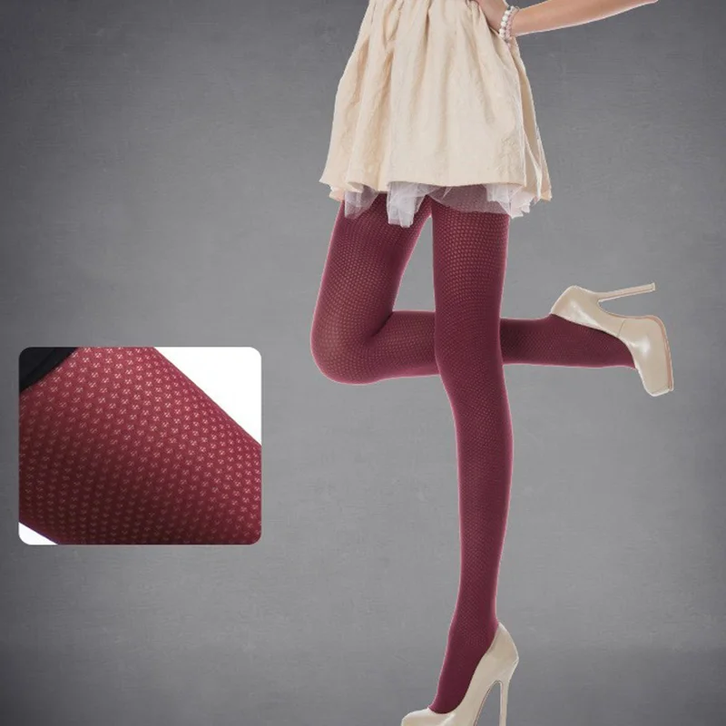 W027 Red CHSDCSI женские сексуальные модные блестящие сетчатые колготки в сеточку колготки женские тонкие сетчатые Полые Колготки Чулки темно-синие черные колготки - Цвет: W027 Red