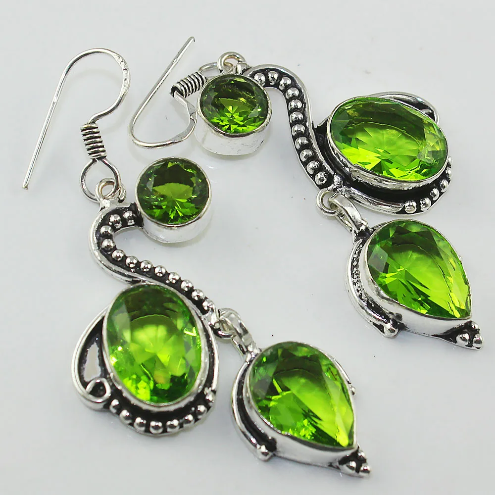 Серьги Peridot с серебряным покрытием из меди 63 мм E1097 | Украшения и аксессуары