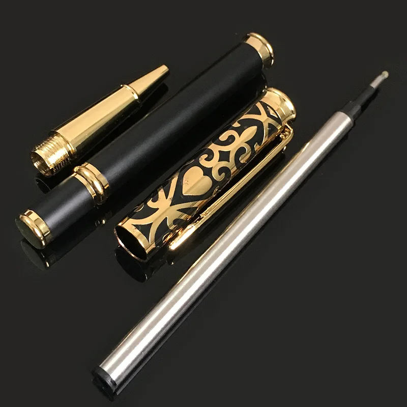 Шариковая ручка унисекс с тиснением оригинального дизайна тонкая латунная для