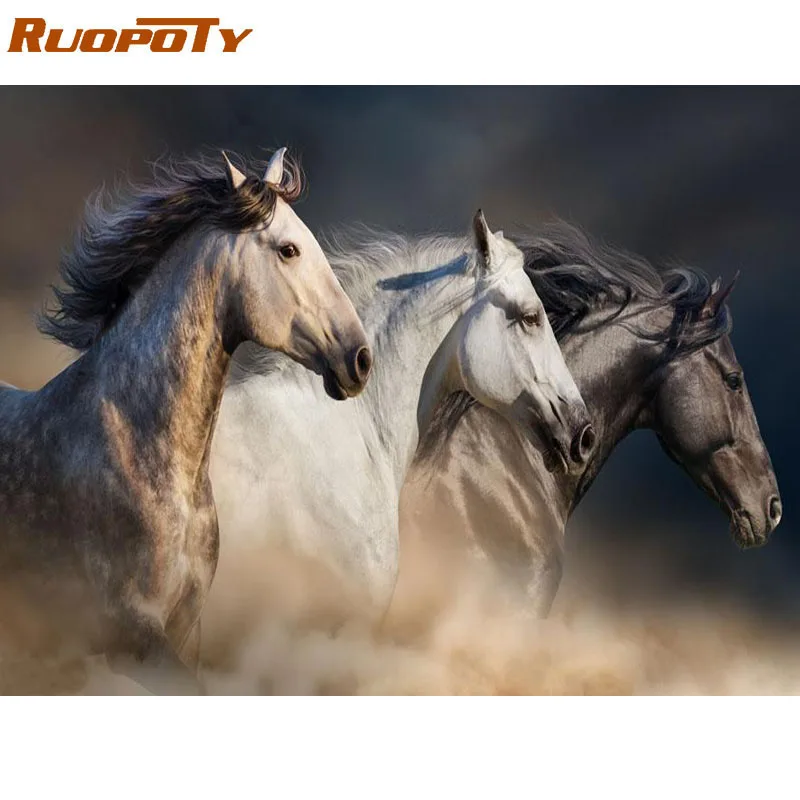 RUOPOTY DIY Набор для рисования по номерам животных Раскрашивание настенное