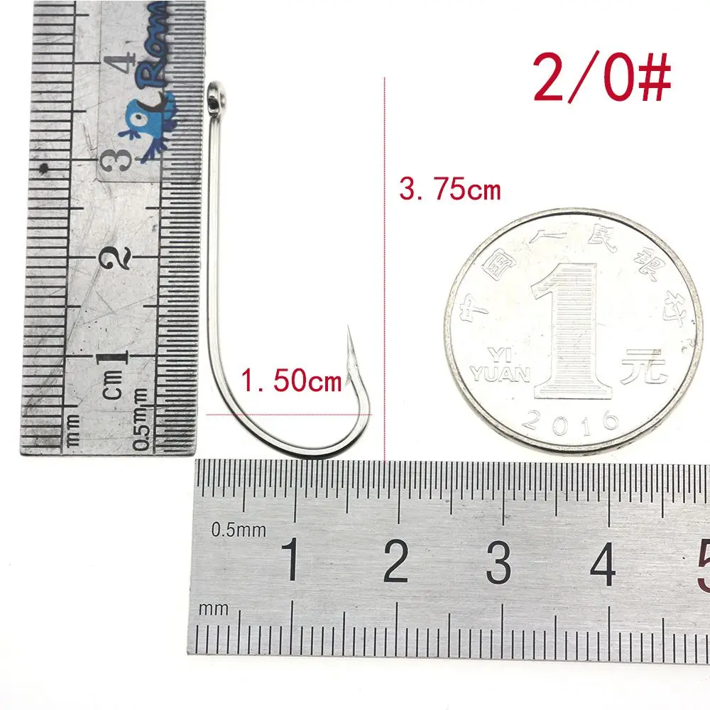 size 2I0 Rompin 50 шт./лот О 'Шонесси 9255 рыболовные крючки из нержавеющей стали с длинным хвостовиком для соленой воды с колючими морскими рыбками джиг Крючки Размер 6#-7/0 - Цвет: size 2I0