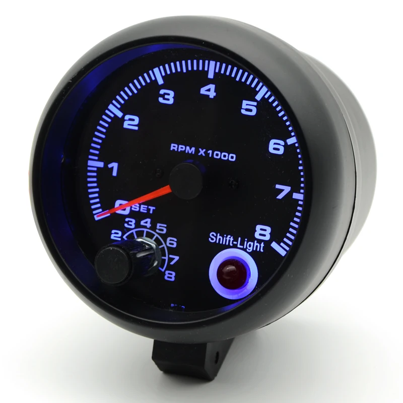 3 75 &quot95 мм Тахометр RPM Gauge Черный лицевой Синий СВЕТОДИОДНЫЙ 0-8000 об/мин для функции