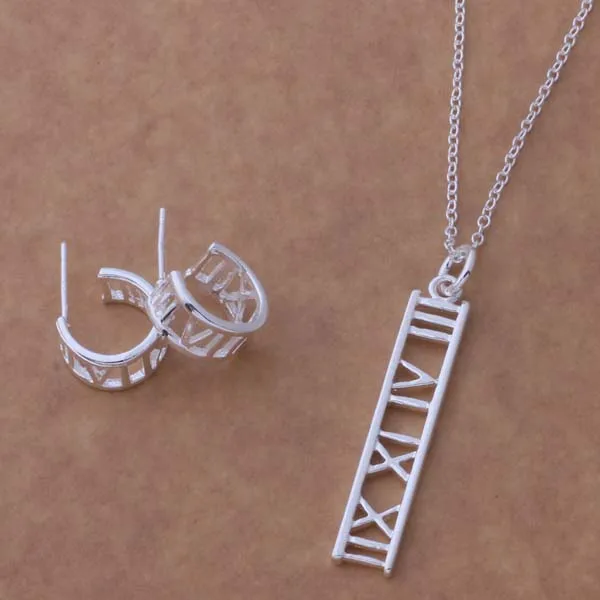 AS112 Lucky серебряный цвет классические высококачественные ювелирные наборы для женщин серьги 230 + ожерелье 255 /bhcajyja Afcaiwja