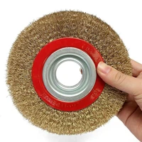 wire brush wheel 125mm quality round brass plated steel wire brush wheel for bench grinder tool parts