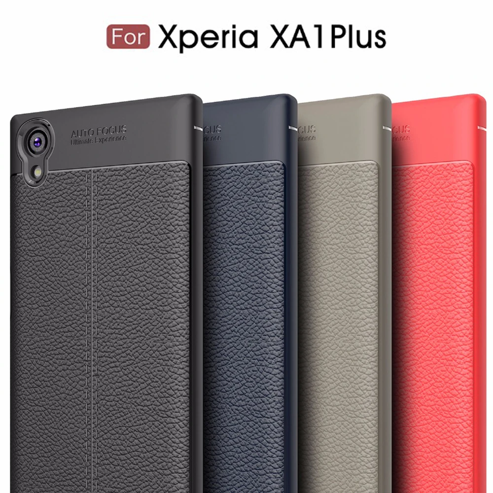 Роскошный кожаный чехол для телефона с рисунком личи для sony XA1 Plus G3412, Мягкий Силиконовый противоударный чехол из ТПУ