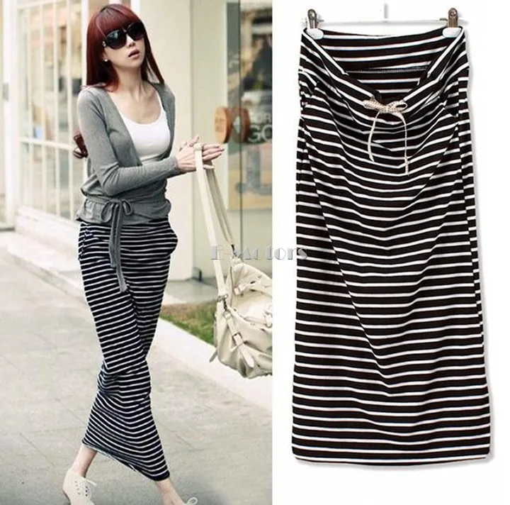 New Fashion 2014 Brand Autumn Skirts For Women/Designer Casual Striped Women Skirts/Straight Maxi 50 | Женская одежда