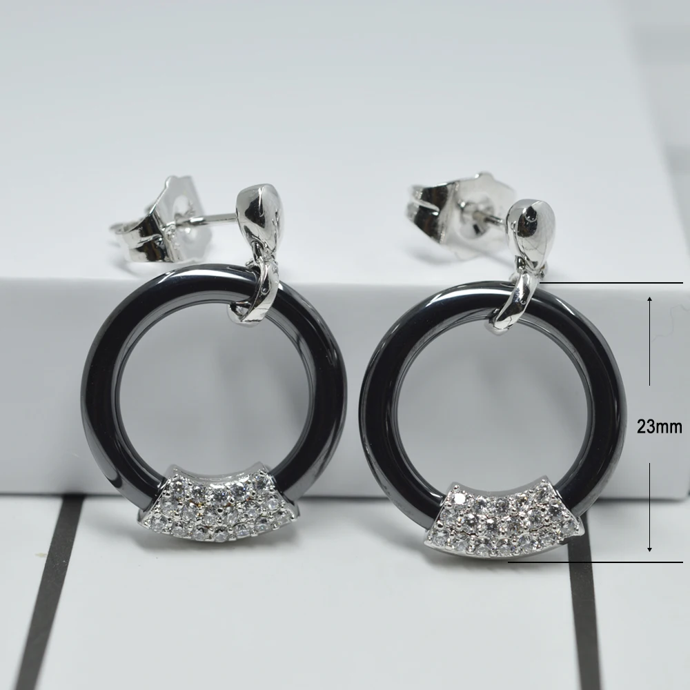 

Soul Men Ladies Elegant Black / White Ceramic Big Circle Dangle Earrings For Women Wedding Gift Girls Cute Earrings Jewelry