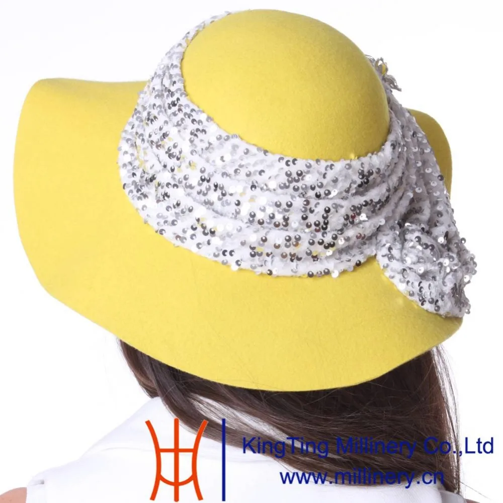 Бесплатная доставка Джун молодой Для женщин Шапки Фетр 100% шерсть широкими полями